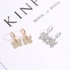 Just Follow Rhinestone Butterfly Drop Gold Hoop Earrings - 9mm,