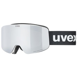 uvex pwdr FM Ski Goggles for Children with Visor Anti-Fog White Matte / Silver Clear One Size