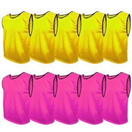 SPORTSBIBS Training Bibs Pack of 10 Football Vests Sports Practice Pinnies Soccer Rugby