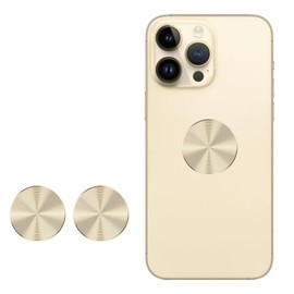 KISMER Metal Plate Sticker 2 Pack for Magnetic Phone Car Mount Holder Cradle Adhesive (Compatible with Magnetic Mounts) - CD Pattern 1.26 inch Round Universal, Gold