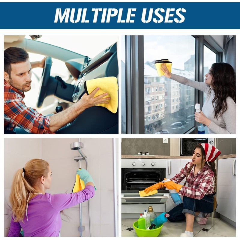 Microfiber Towel 5 Pack, Super Absorbent Drying Microfiber Cleaning Cloth