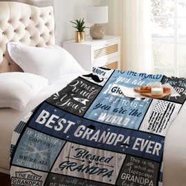 Gifts for Grandpa Blanket, Grandpa Birthday Gifts, Best Grandpa Gifts, Grandpa Gifts from Grandkids, Grandpa Gifts for Father's Day Christmas Birthday, to My Grandpa Blanket 60"" X50