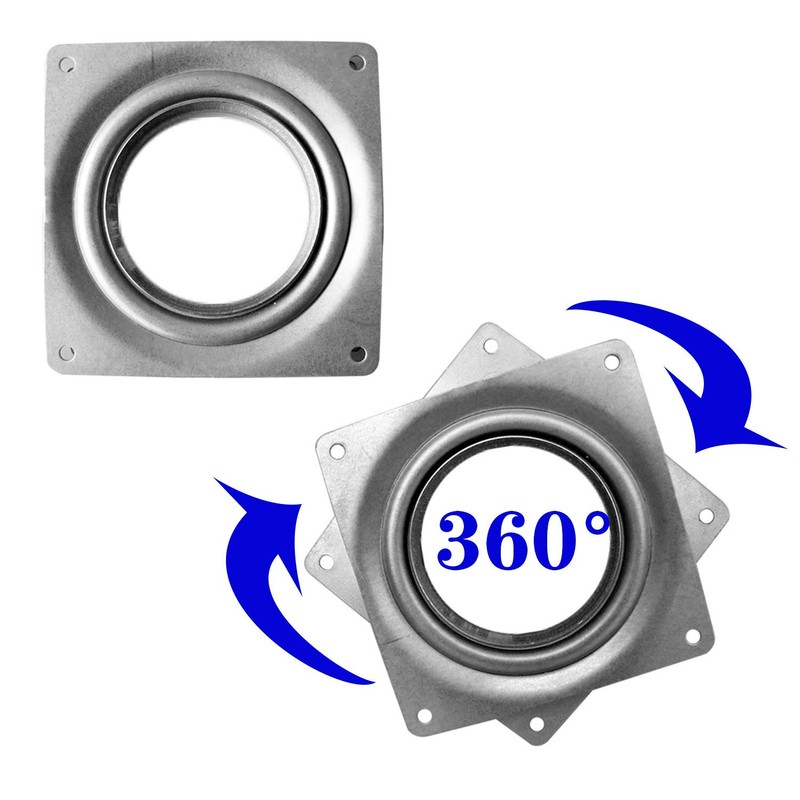 8Pack Lazy Susan Hardware, 4INCH Square Rotating Bearing Plate, 300lbs