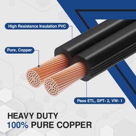 Toktech 16 2 Low Voltage Landscape Lighting Copper Wire /16Gauge 2Conductor 100 Feet/Low-Voltage Wire/Low Voltage Wiring/Low Voltage Wire 16/2 / Landscape Wire 10 (100FT, 16 - Gauge)