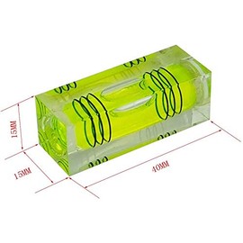 UMEI High Precision Mini Level Bubble, Three line Level Ball, Household Level (40X15X15mm 4PCS) (Green)