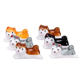 speed mao Cute Shiba Inu Doggy Ceramic Chopsticks Rest Set of 6 in 4 Colors