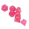 7PCS Polyhedral Dice Clear Numbers Pointed Edges Resin Dice Set