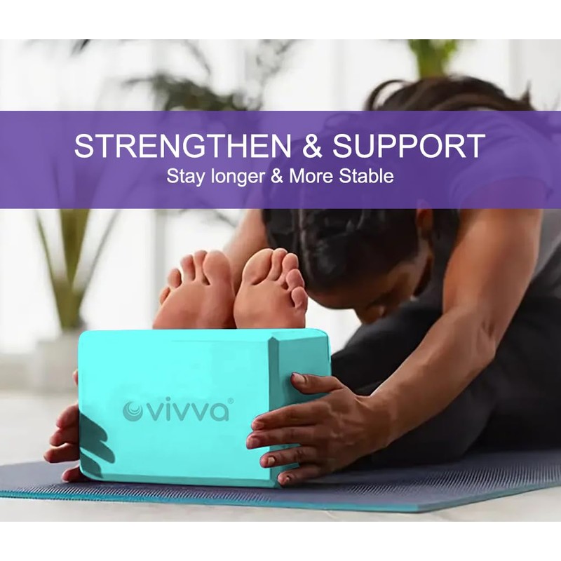 Vivva Yoga Blocks, 9"x6"x4" Yoga Blocks 2 Pack, Premium EVA