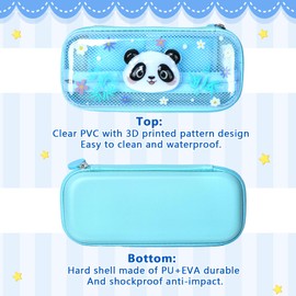 3D Panda Pencil Case for Kids Boys, Special Cute Clear Pencil Pouch Stationary Pencil Bag/Box for Kindergarten and School Children, Pen Organizer Holder School Supply(PC-PA)