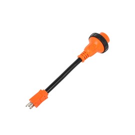 15Amp to 30Amp RV Electrical Adapter, NEMA 5-15P Male to L5-30R Female Receptacle with Twist Lock, 10/3 STW Durable RV Power Adapter with Locking Connector, Orange, ETL Listed, 14.37in