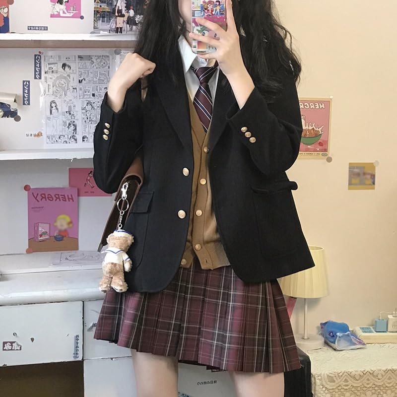 NOLCCTN Women's Uniform, School Jacket, Blazer, Plain, Regular Type, Student,