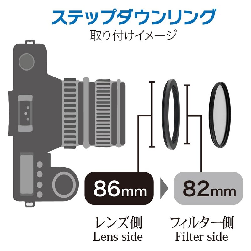 Marumi 907231 Step Down Ring 86mm to 82mm Filter Diameter