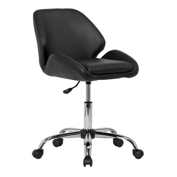 Blick Pearl Office Swivel Height Adjustable Task Chair, Chrome and Black Vinyl