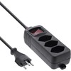 InLine® Switzerland 3-Way Power Strip with Switch 1.5 m Black