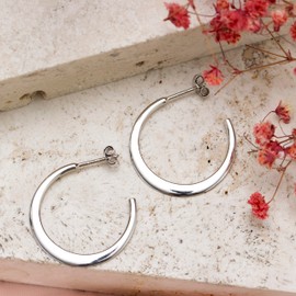 Tuscany Silver 25 mm Flat Hoop Earrings