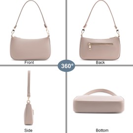 NIUEIMEE ZHOU Shoulder Bag for Women Retro Vegan Leather Classic Tote HandBags Purses with Zipper Closure