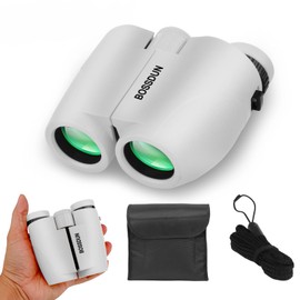 BOSSDUN Compact Binoculars for Adults with High Power, 10 x 25 Small Waterproof, Fogproof and Shockproof Binoculars for Children, Bird Watching (H)