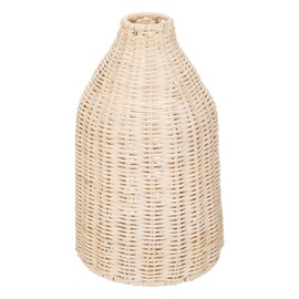 Atmosphera Seav Vase Metal and Rattan Height 26 cm Natural Wood