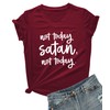DANVOUY Women Not Today Satan V-Neck Graphic T-Shirt Casual Tops