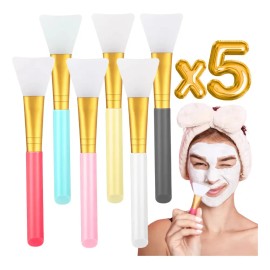 Brocha De Silicona Aplicador Mascarillas Cremas Facial Full 5 unidades