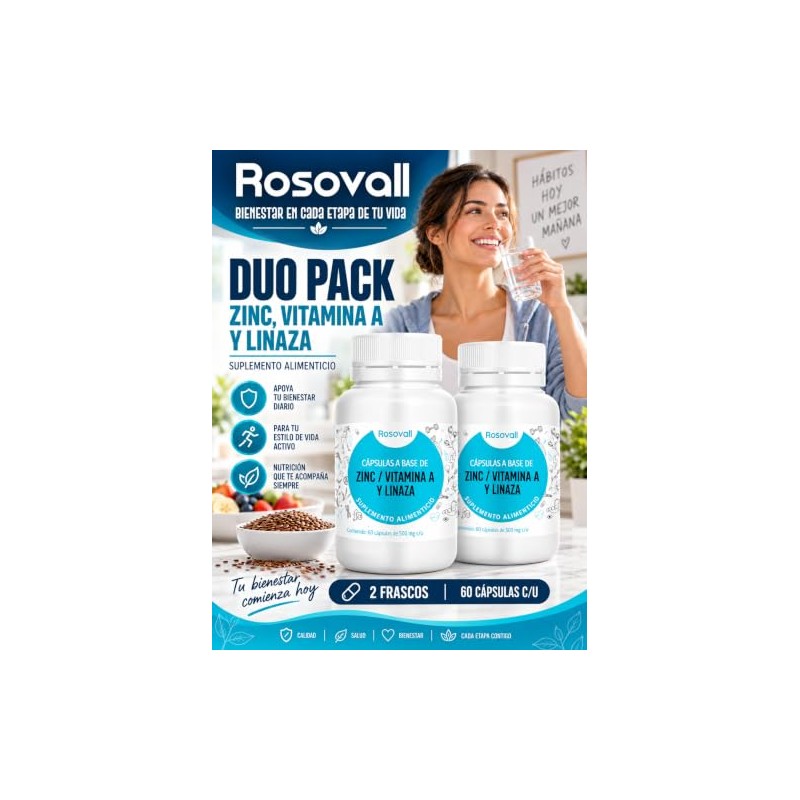 Zinc Duo Pack, Cápsulas 500 mg, 60 por Frasco (120