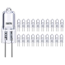 G4 Bulb, 20 Pack Halogen G4 12V 10W with G4 Bi-pin Base, High Output G4 Light Bulb 12V 150LM 3000Hrs Long Lifetime, G4 Dimmable, CRI100 & 2800K Warm White, G4 Halogen Bulb 10W for Cabinet Light Bulbs