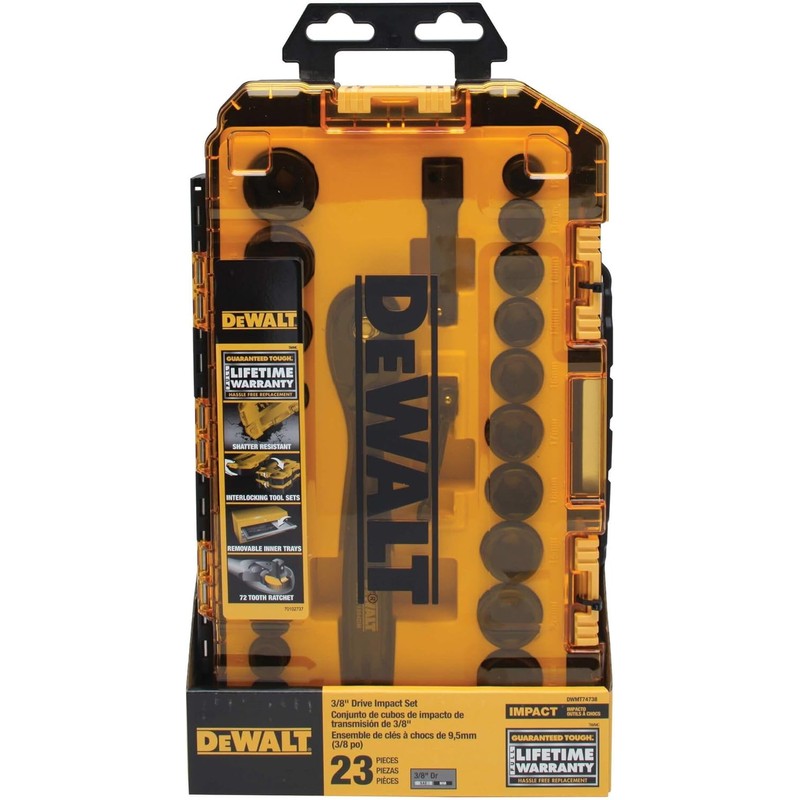 DEWALT DWMT74738 Tough Box 23 PC 3/8" Drive Impact Socket