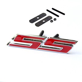 Yoaoo 1x OEM Ss Emblem Grille +Decal Badge 3D Compatible with Zl1 1LE Series Front Chrome Red