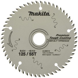 Makita A-60012 Chip Saw For Plywood and General Wood, External Diameter 4.9 Inches (125 mm), 55 Cutting Teeth, Premium Tough Coating