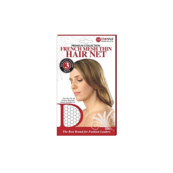 Donna Collection French Mesh Thin Hair Net Black #11081