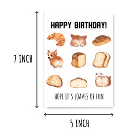GoGiDesigns Loaves Of Fun Card - Corgi Bday Greeting Card - Corgi Butts Bday - Happy Birthday Loaves Card - Corgi Loaves Cute Card, White
