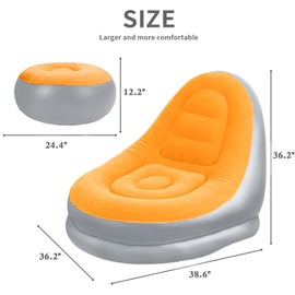 STARBRILLIANT Inflatable Deck Chair with Air Pump, Lounger Sofa for Indoor Living Room Bedroom, Outdoor Travel Camping Picnic Beach Chaise Lounges