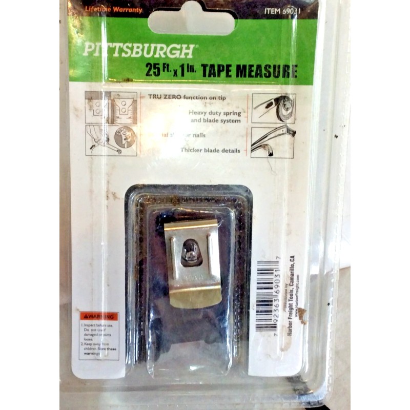 Pittsburgh 25 ft. X 1 in. Quickfind tape measure rubber
