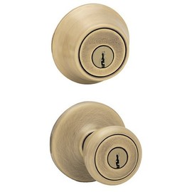 Kwikset Deadbolt Lock Entry 2-3/8" Tylo Antique Brass1010