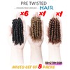 4 Inch 8 Packs Mixed Colors Combo Pack,Pre Looped Pretwisted