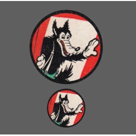 Big Bad Wolf Vintage Style Vinyl Sticker Decal Piggies Cartoon Circle 2 for 1