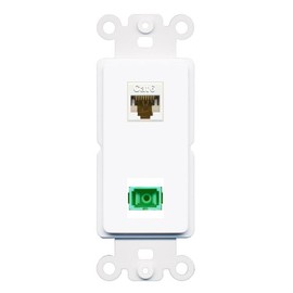 RiteAV CAT6 SC-APC-SX Rocker Insert Wall Plate Module [White]