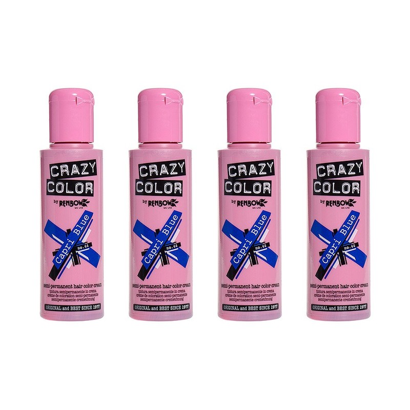 Crazy Color Auswaschbare Haarfarbe 4er Pack (Capri Blau)