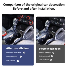 Auovo Air Conditioner Knob Cover for Ford Bronco Accessories 2021-2024 AC Knob Cover Headlight Switch Knob 4WD Wheel Drive Trailer Gear Shift Switch Knob Cover 7pcs Red (Don't fit for Sport)