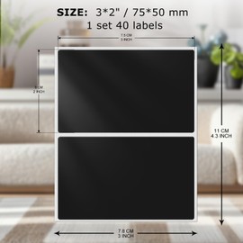 FINDAT Colored Labels Stickers 3×2 Inch Rectangle Vinyl Black Sticker Removable Assorted Color Coding Name Tag for File Folder Classroom Office Inventory Marking 40 PCS