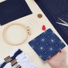FREEBLOSS 4 Set DIY Sashiko Coasters Kit with Instructions Pre-