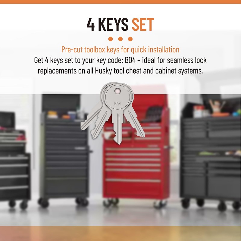 B04 Replacement Keys 4 Pack for Husky & Dewalt Tool