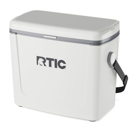 RTIC 16 Qt Road Trip Cooler, Hard Insulated Portable with Strap and Handle for Outdoor, Beach, Picnic, Camping, Sports, Travel, White & Grey