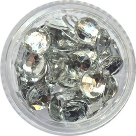 Nail Ssen Nail Art Nail Stone Parts Round Angle 6mm Crystal 50 Beads / 네일쎈 네일아트 네일스톤파츠 원형각 6mm 크리스탈 50알