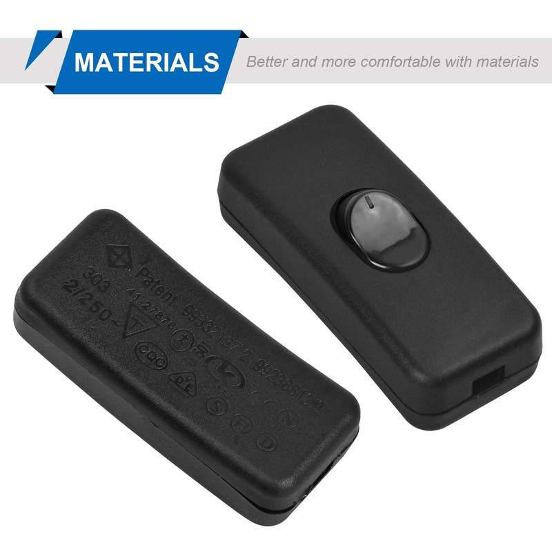 Zsanhua 2 Pieces Low Profile in-Line Torpedo Switch, 2A 250V