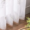 Miulee Sheer Voile Floral Embroidery Curtains With Eyelets, Transparent