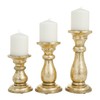 Deco 79 Mango Wood Turned Style Pillar Candle Holder, Set
