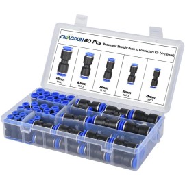 ALAHUGYEF 60Pcs Quick Connect Air Hose Fittings Pneumatic Push to Connect Fittings Kit 5
