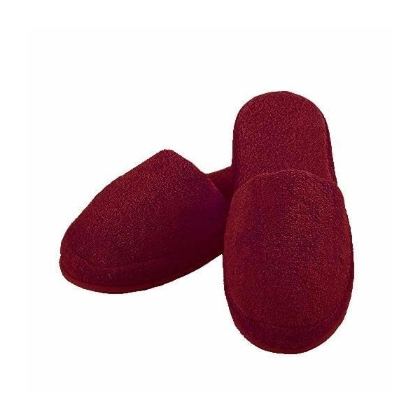 Turkish Parador Parador Luxury Spa Slippers for Men and Women, 100% Cotton Terry House Slippers Indoor/Outdoor, Made in Turkey (Medium, Burgundy)