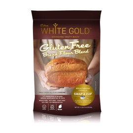 Extra White Gold Gluten Free Bread Flour Blend – Kosher, Vegan Recipe For Breads, Yeasted Pastries , Pizza, Focaccia – Wheat, Soy, Nut and Dairy Free – 1.1 Pound